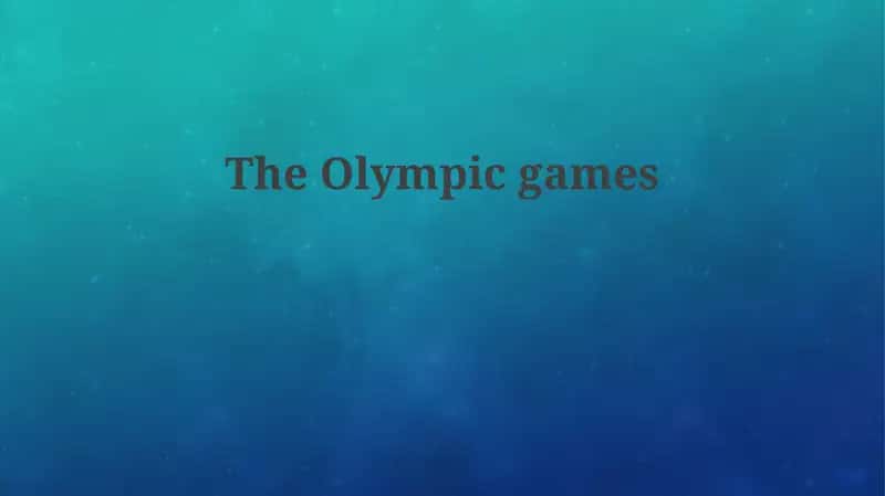 The Olympic games 1