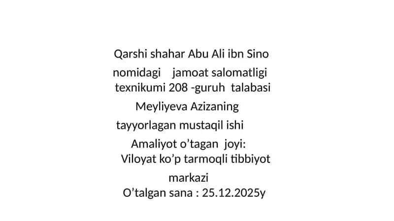 Neyroxirurgiya bo’limi amaliyoti 1