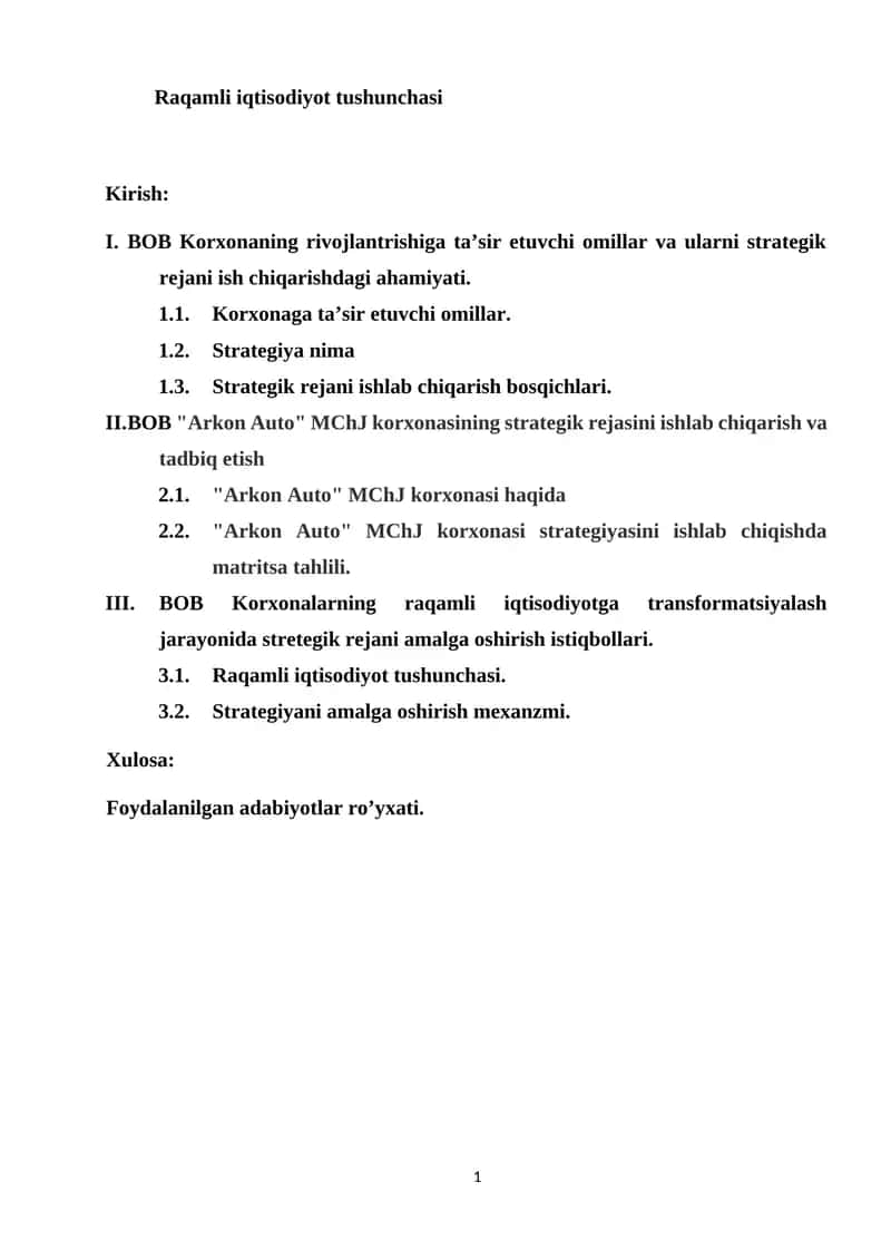 Raqamli iqtisodiyot tushunchasi 1