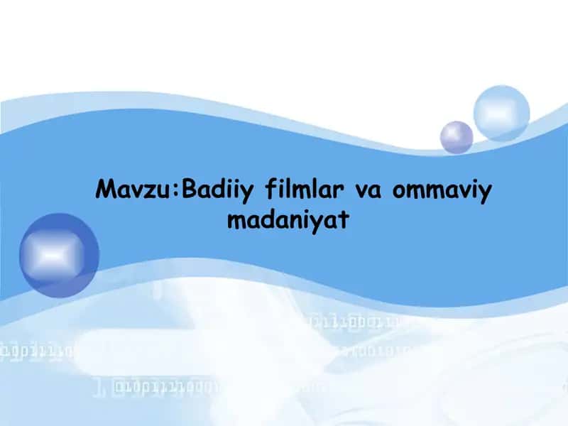 Badiiy filmlar va ommaviy madaniyat 1