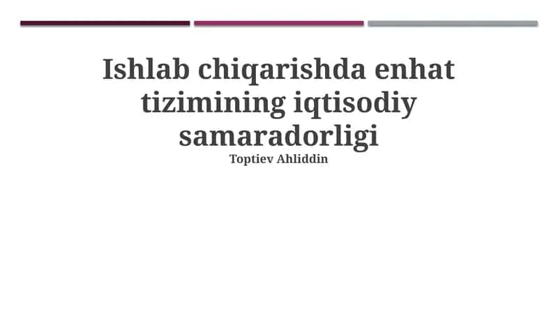 Lean Tizimining Ishlab Chiqarishdagi Iqtisodiy Samaradorligi 1