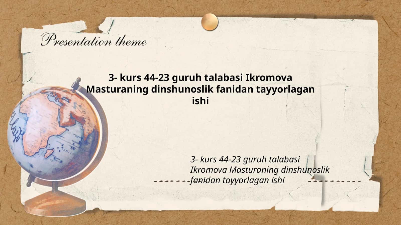 Ikromova Masturaning dinshunoslik fanidan tayyorlagan ishi 1