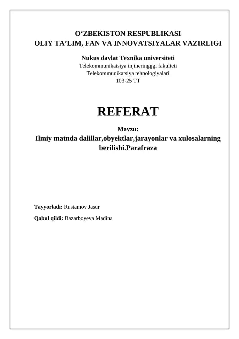 Ilmiy matnda dalillarni taqdim etish usullari 1