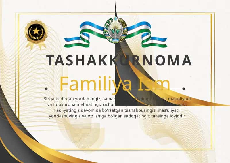TASHAKKURNOMA 1