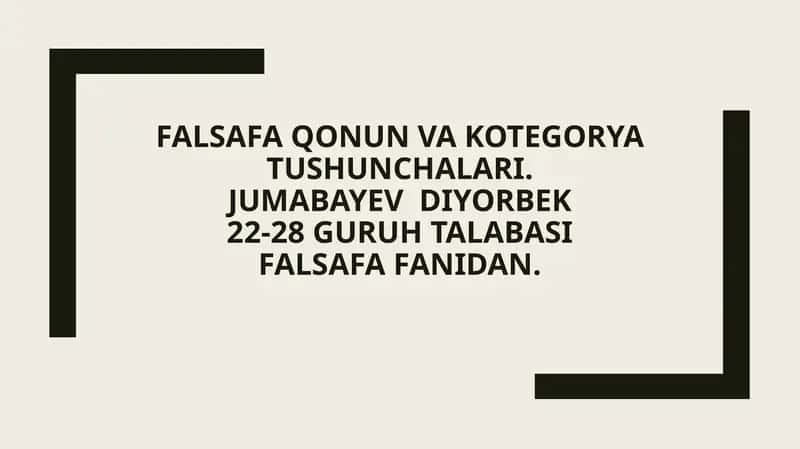 Falsafa qonun va kotegorya tushunchalari 1
