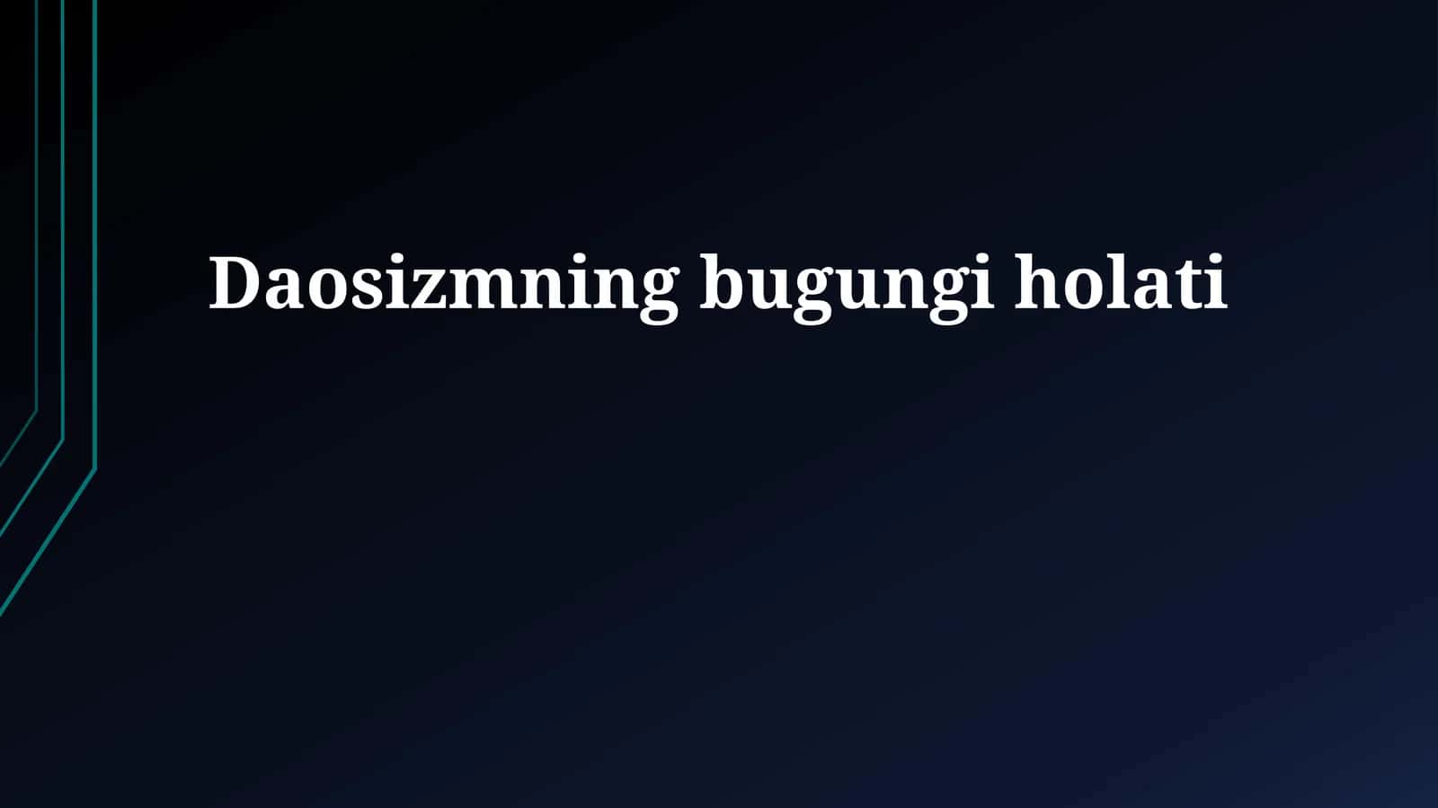 Daosizmning bugungi holati 1