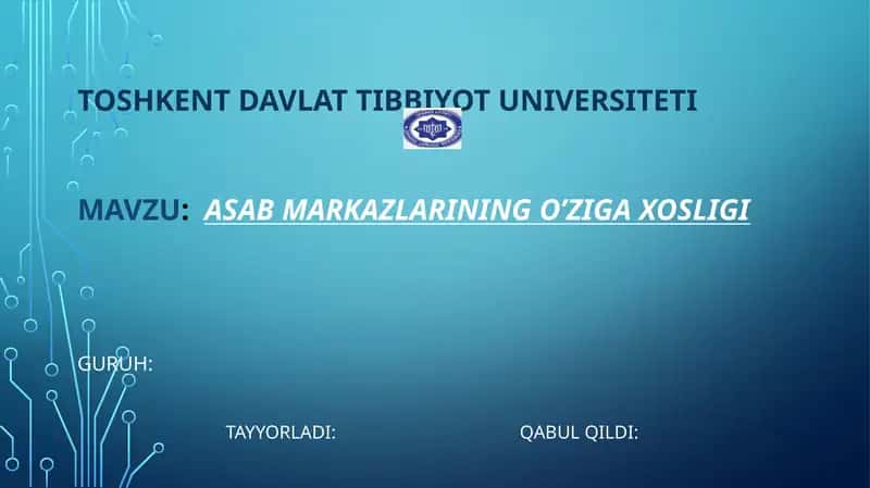 Asabmarkazlarining o’ziga xosligi 1