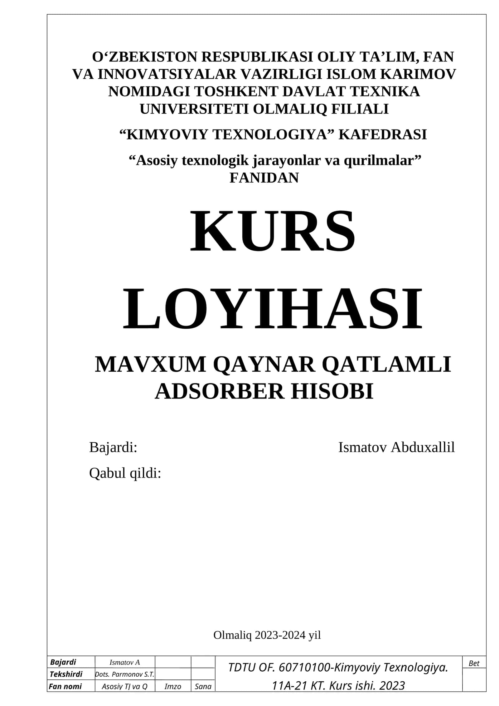 MAVXUM QAYNAR QATLAMLI ADSORBER HISOBI 1