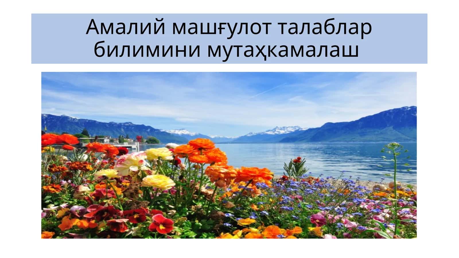 Амалий машғулот талаблар билимини мутаҳкамалаш 1