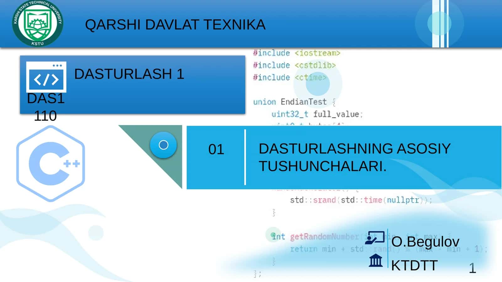 DASTURLASHNING ASOSIY TUSHUNCHALARI 1