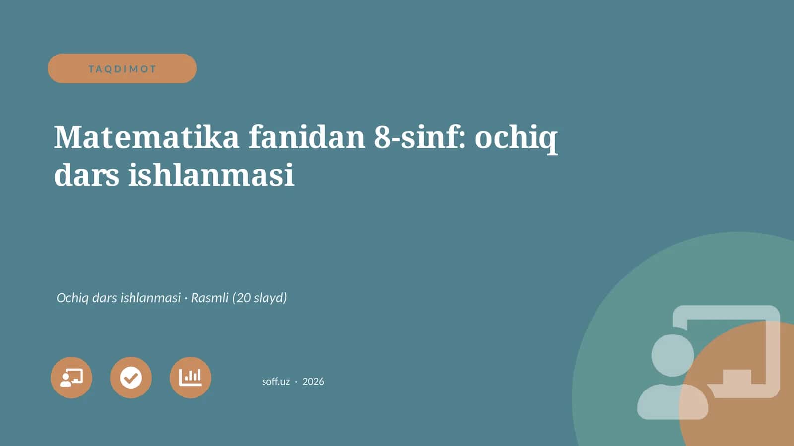 Matematika fanidan 8-sinf: ochiq dars ishlanmasi 1