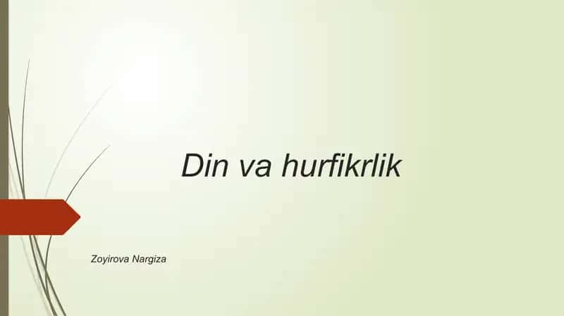 din va hurfikrlik taqdimot 1
