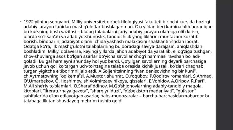 Behzod Yo‘ldoshevning ijodkorlar haqida fikrlari 1