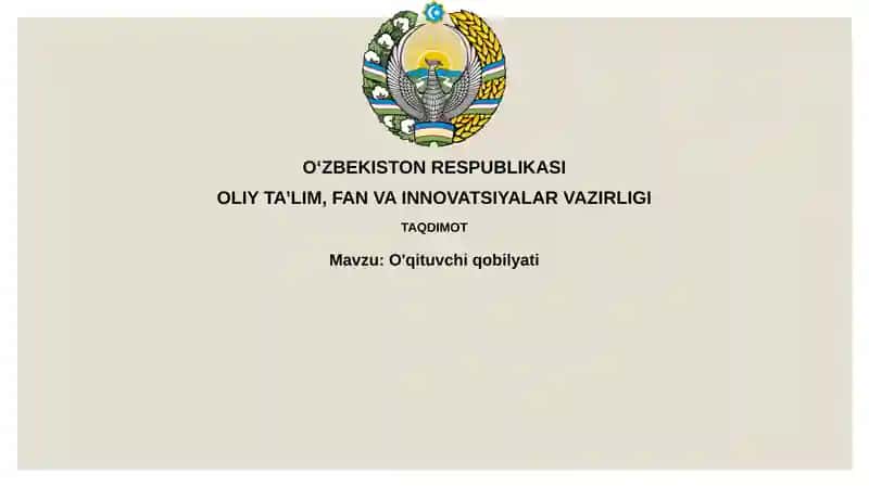 O'qituvchiqobilyati