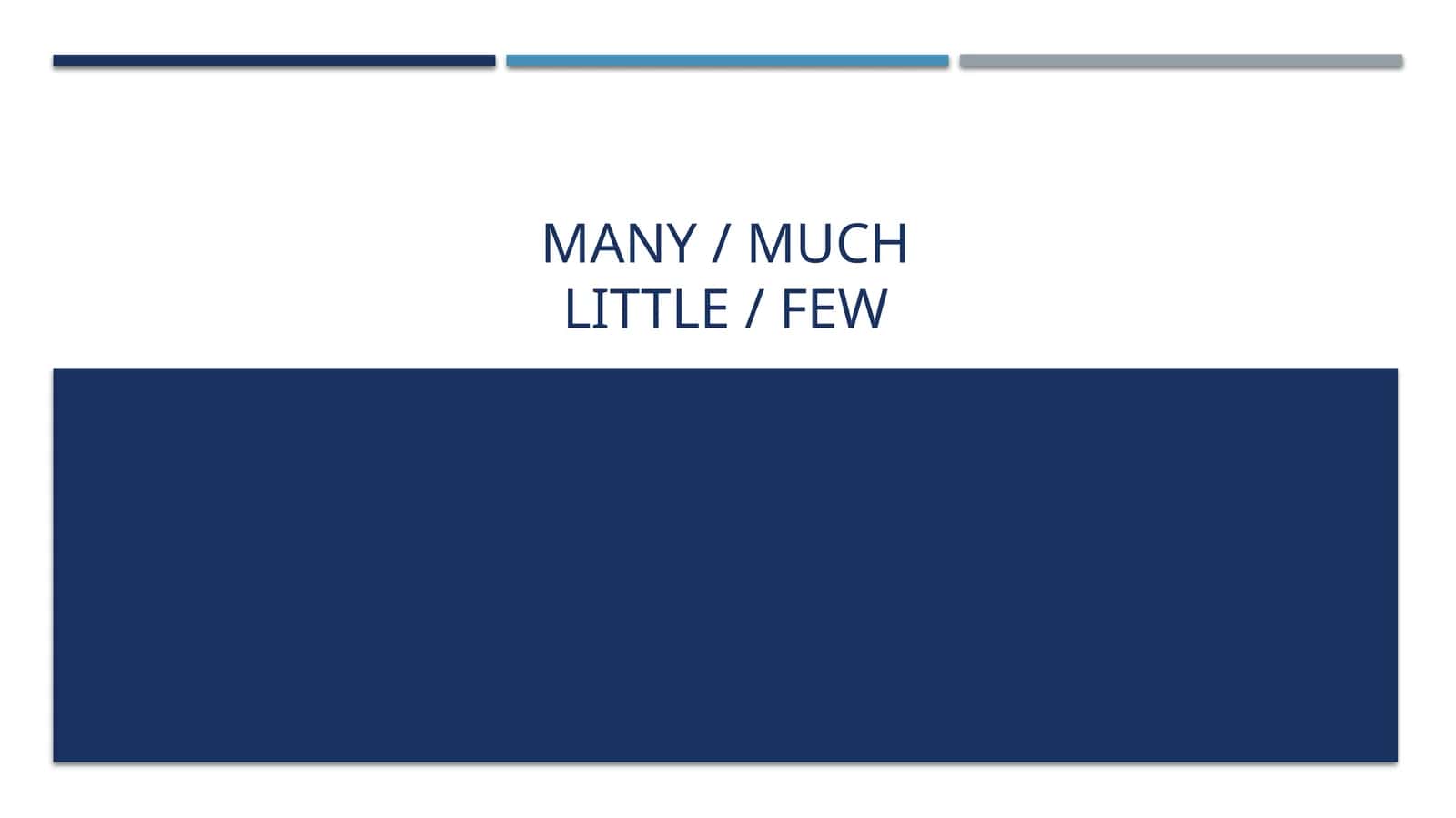 MANY / MUCHLITTLE / FEW 1