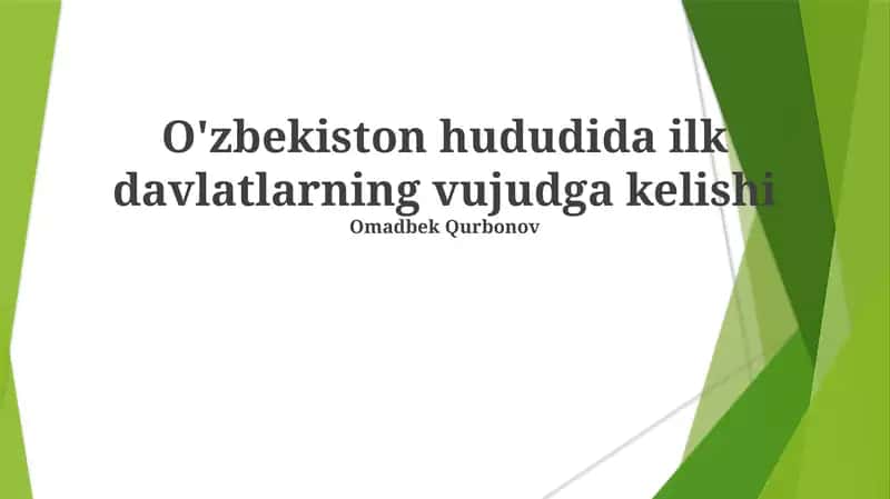 Oʻzbekistonda Madaniyatning Kelib Chiqishi 1