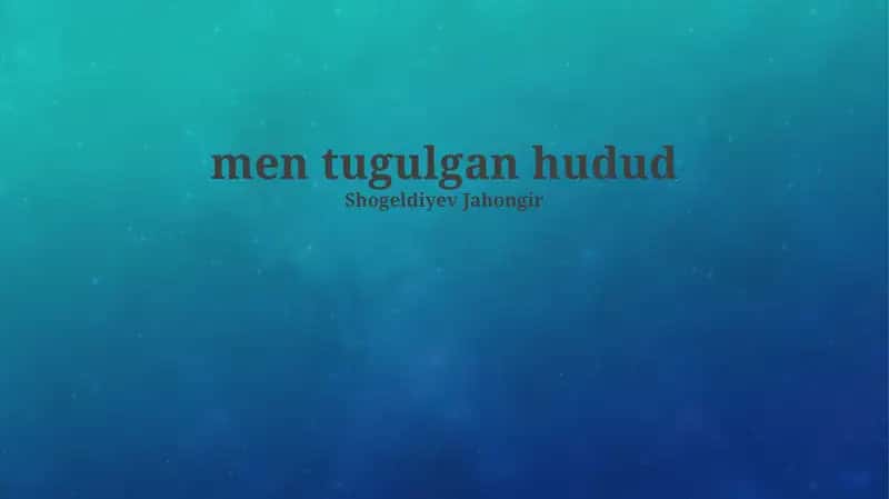 Mening tug'ilgan joyim 1