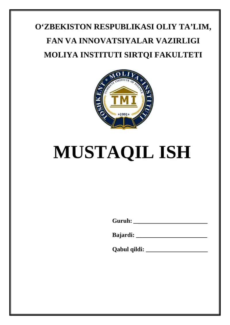 Korxona(fmna) mahsulot ishlab chiqarish sifatini boshqarish 1