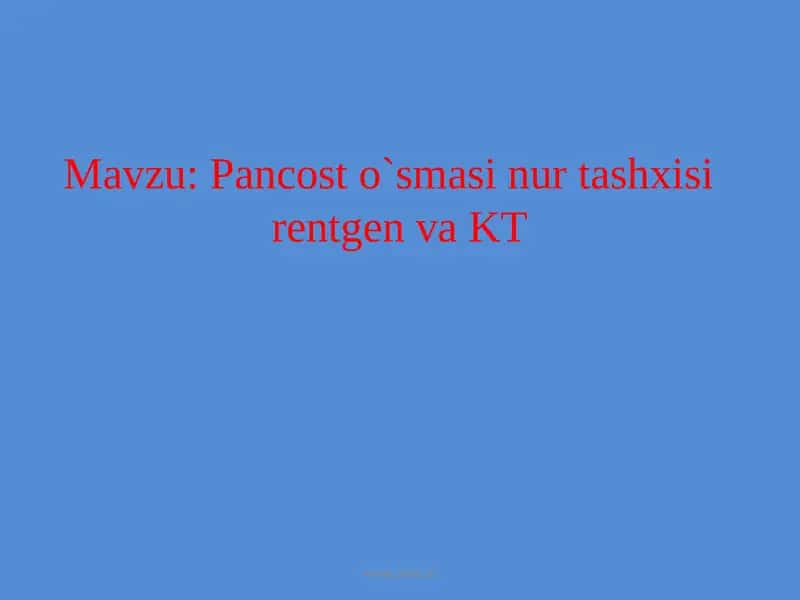 Pancosto`smasinurtashxisirentgenvaKT 1