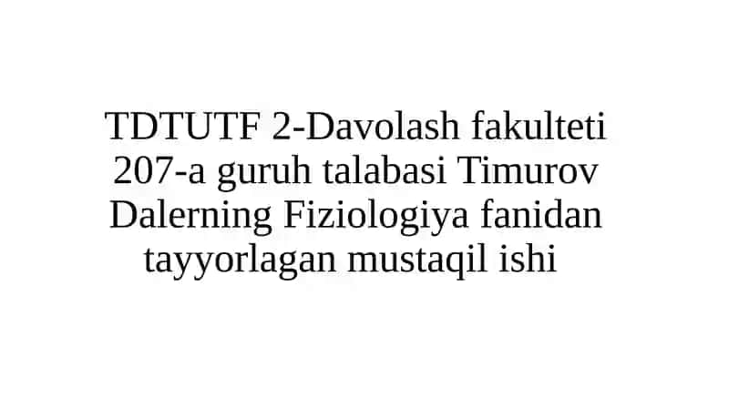 Bosh miya yarim sharlar po‘stlog‘ining fiziologiyasi. Bazal yadrolar.