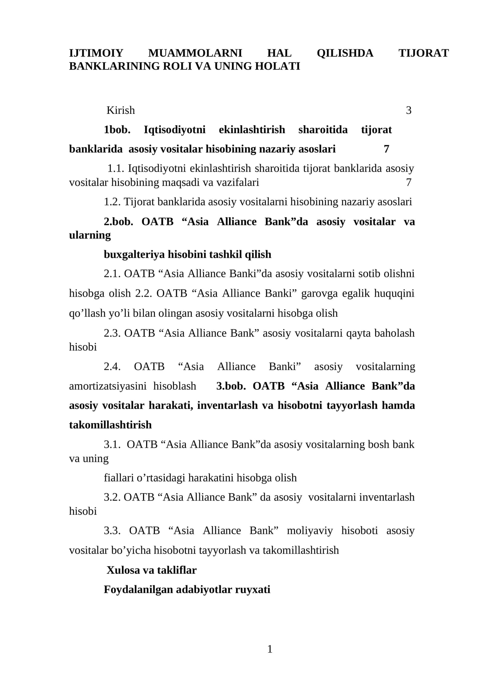 IJTIMOIY MUAMMOLARNI HAL QILISHDA TIJORAT BANKLARINING ROLI VA UNING HOLATI 1