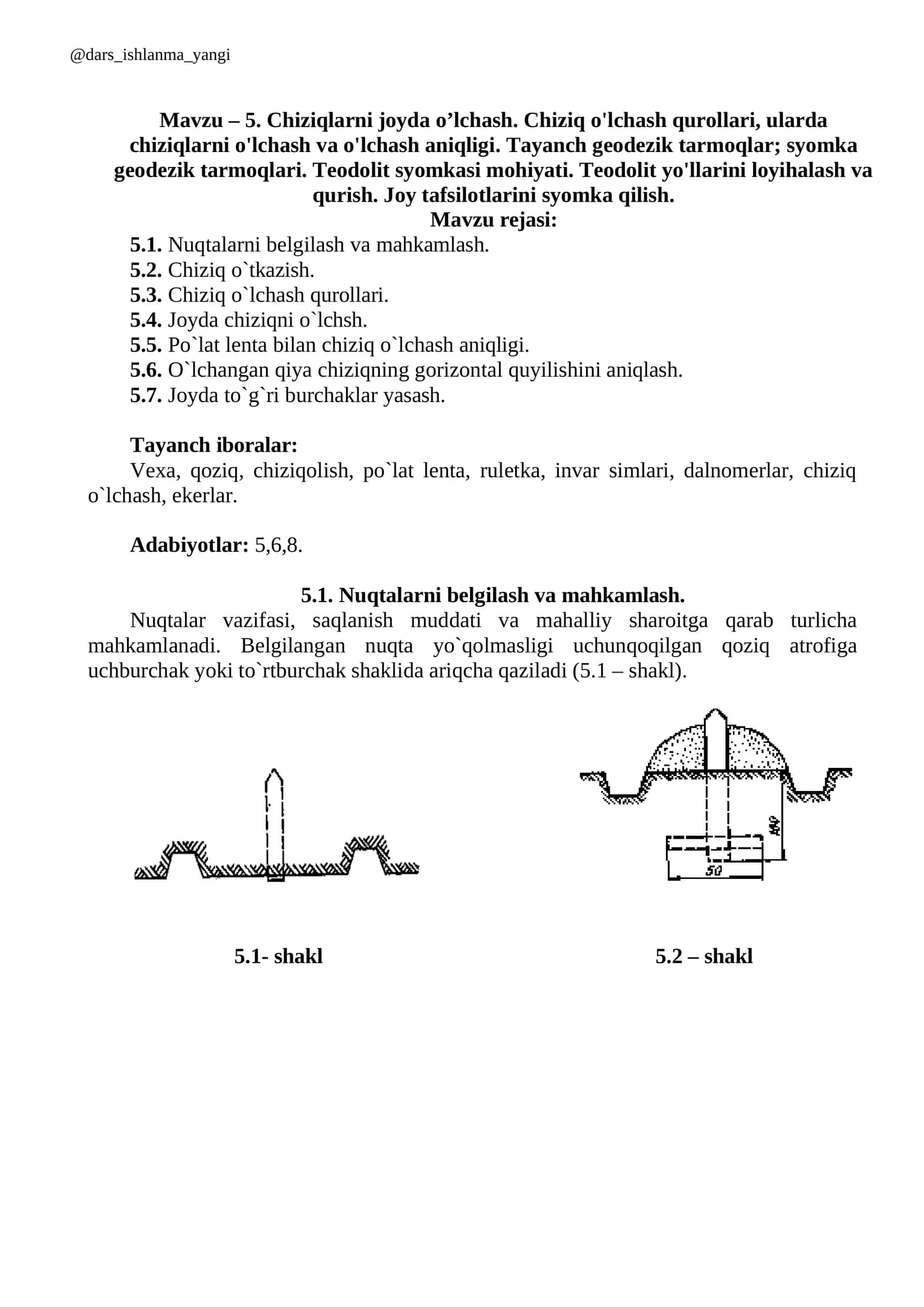 Chiziqlarni joyda o’lchash 1