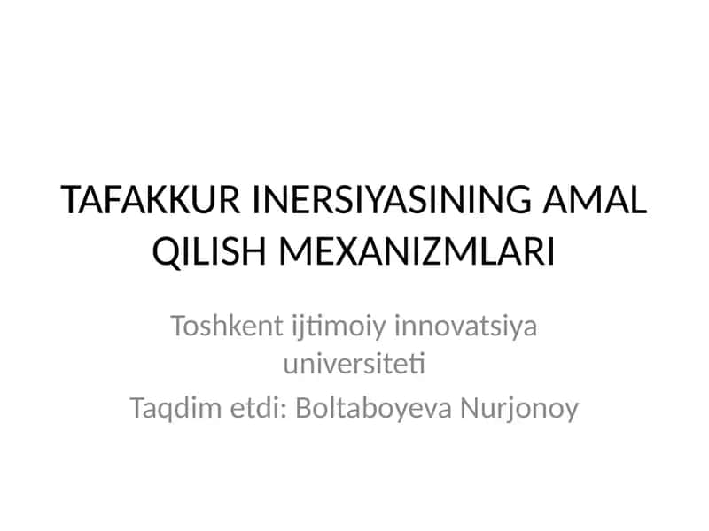 Tafakkur inersiyasi 1