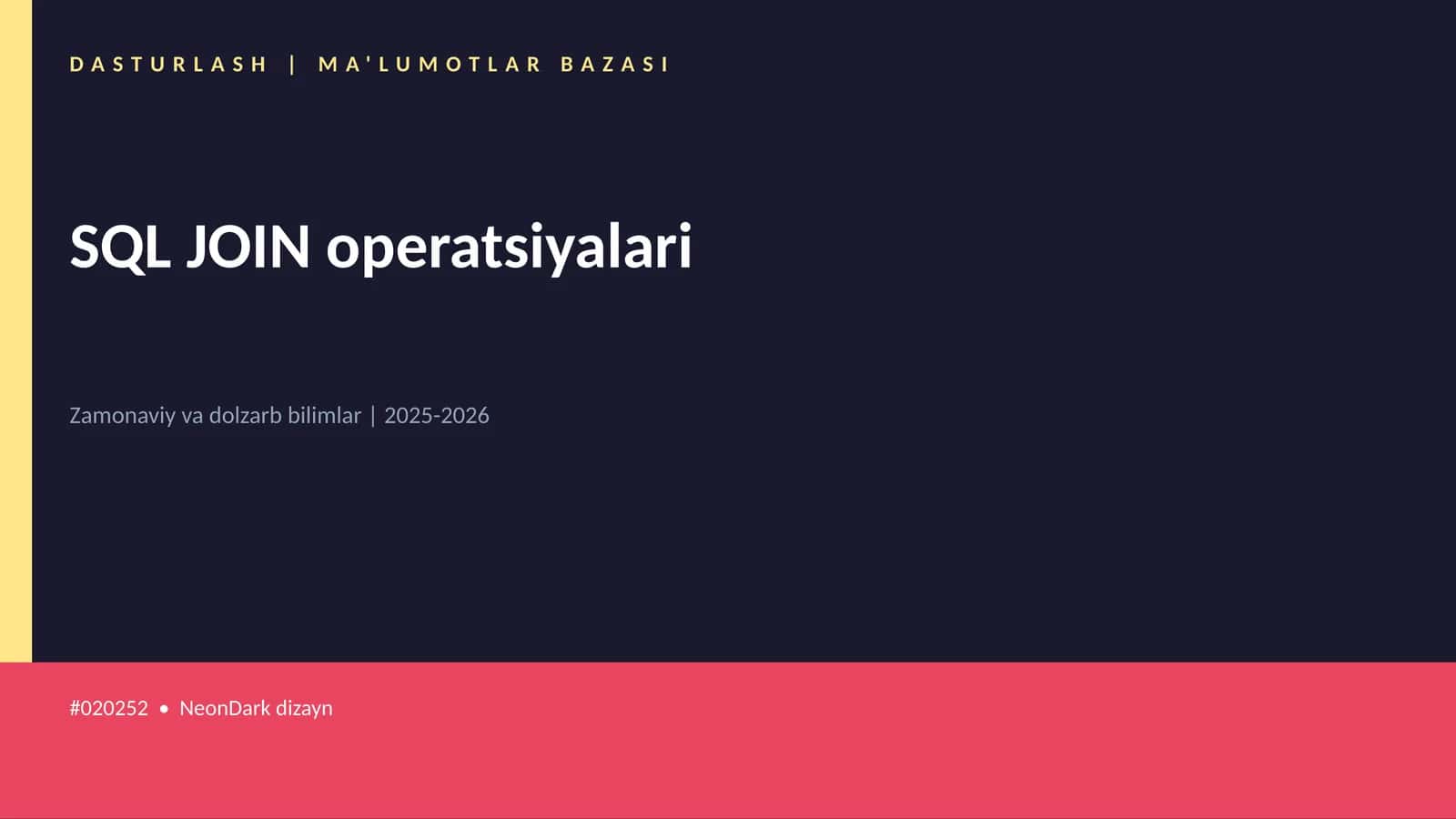 SQL JOIN operatsiyalari 1