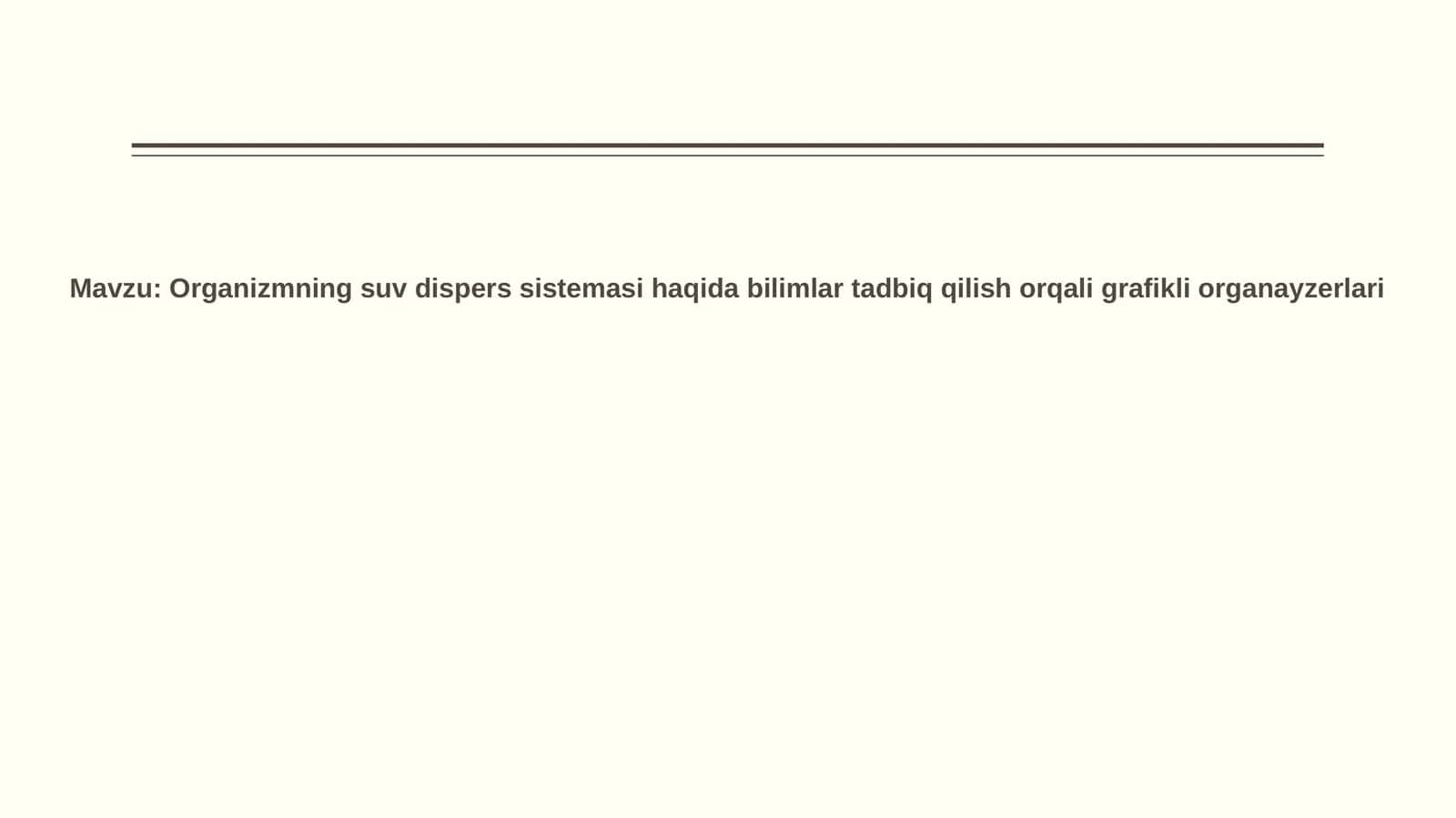 Organizmning suvli disperssiya tizimlari 1