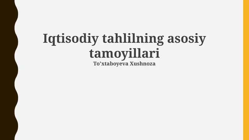 Iqtisodiy tahlilning asosiy tamoyillari 1