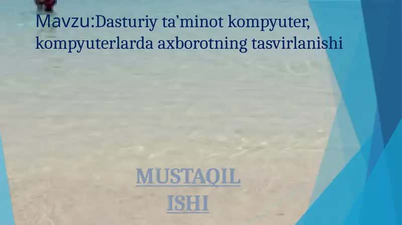 Dasturiy ta’minot kompyuter, kompyuterlarda axborotning tasvirlanishi 1