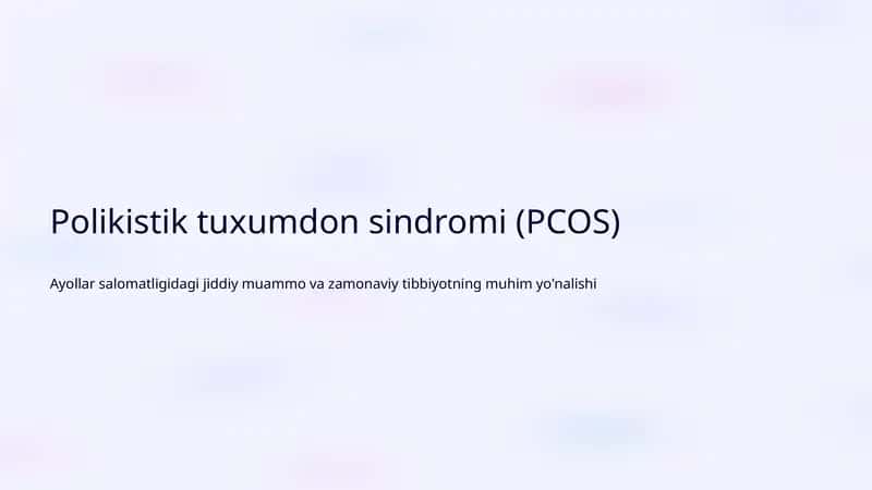 Polikistik tuxumdon sindromi (PCOS) 1