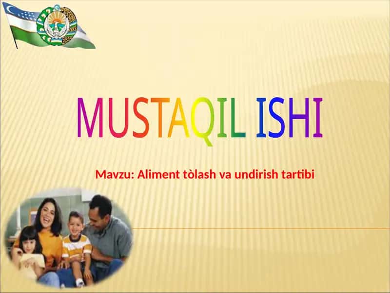 Aliment tòlash va undirish tartibi 1