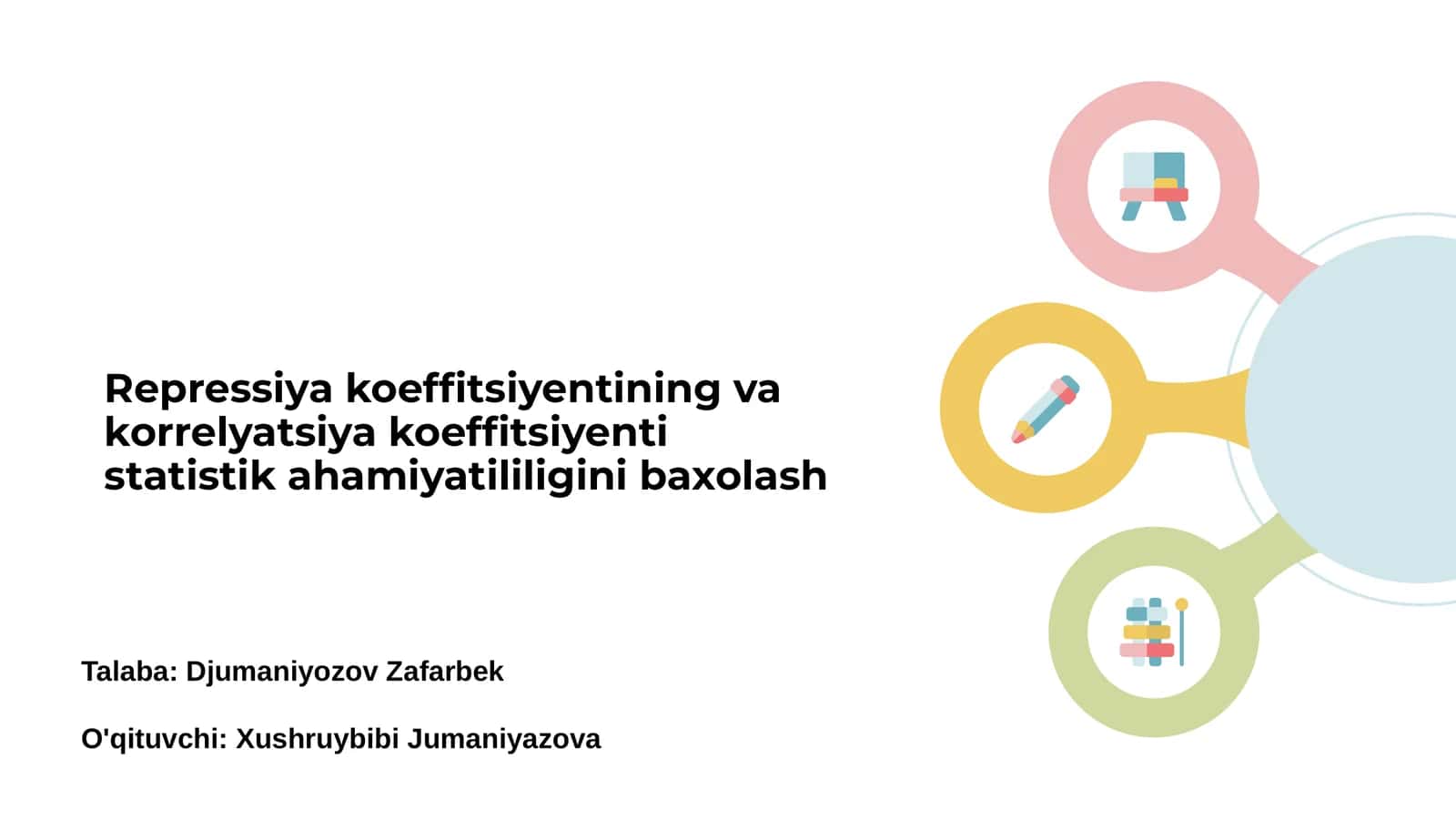 Repressiya koeffitsiyenti va korrelyatsiya koeffitsiyenti statistik tahlilda 1