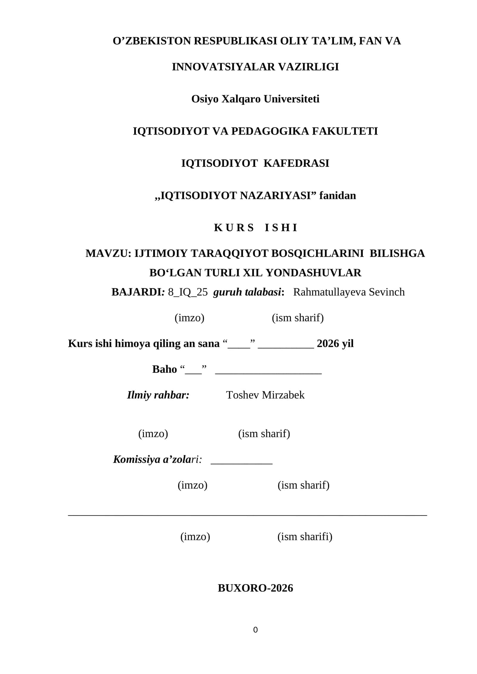 IJTIMOIY TARAQQIYOT BOSQICHLARINI BILISHGA BOʻLGAN TURLI XIL YONDASHUVLAR 1