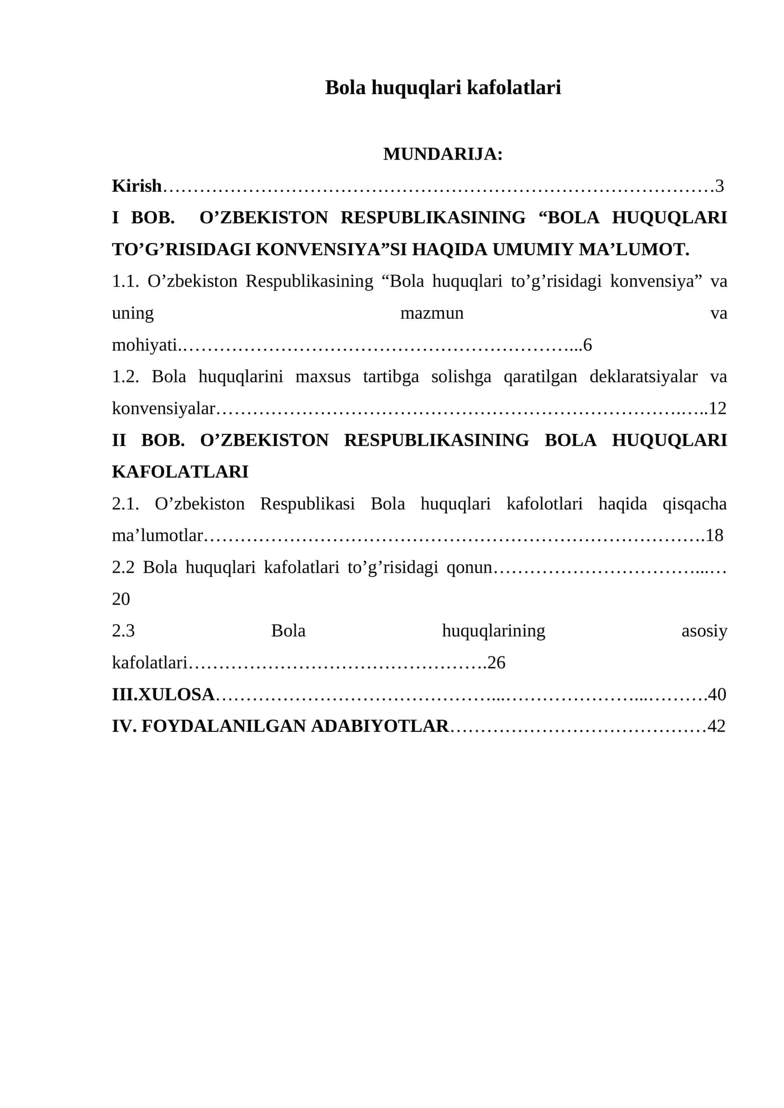 Bola huquqlari kafolatlari 1