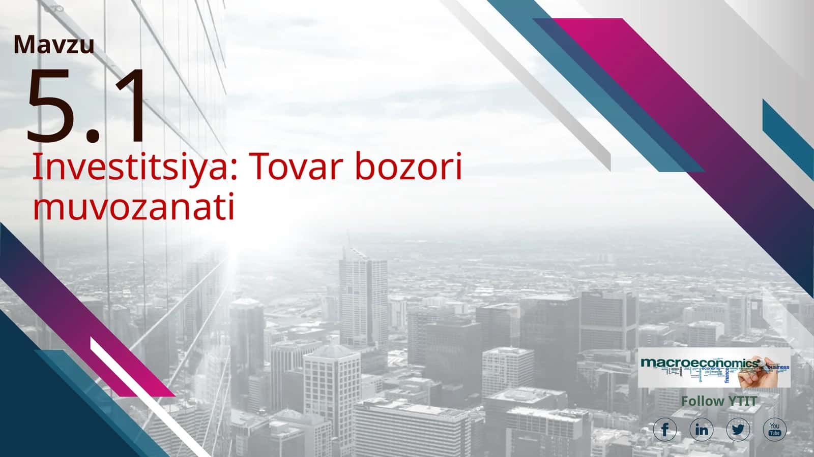 Investitsiya: Tovarbozorimuvozanati 1