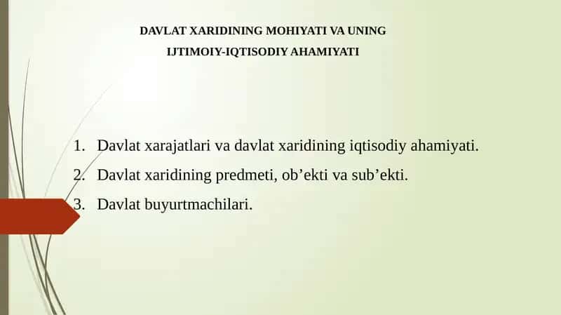 Davlat xaridining mohiyati va uning ijtimoiy-iqtisodiy ahmiyati 1