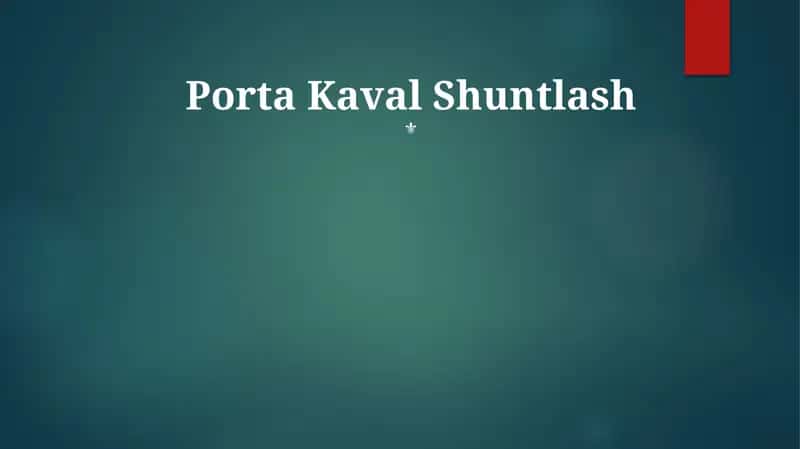 Porta Kaval Shuntlash 1