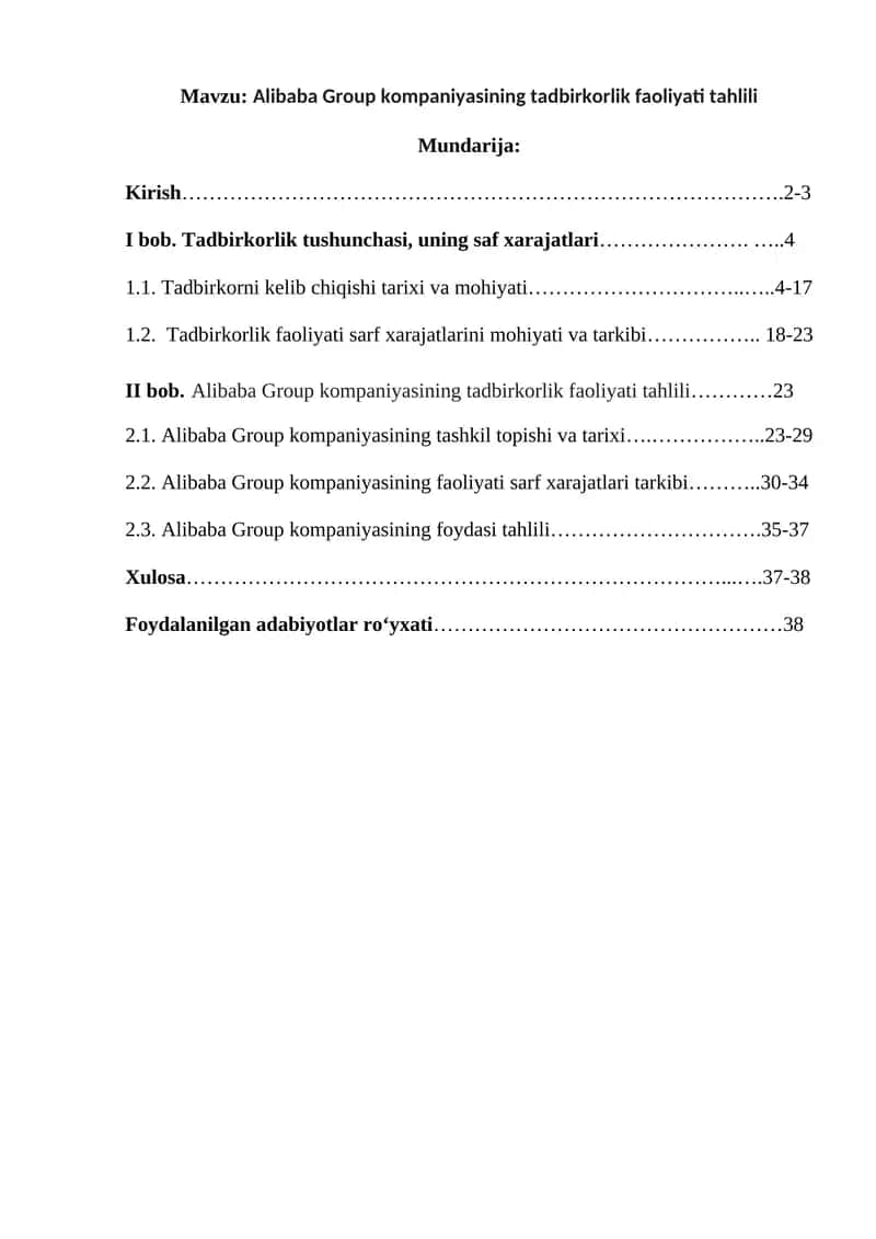 Alibaba Group kompaniyasining tadbirkorlik faoliyati tahlili 1