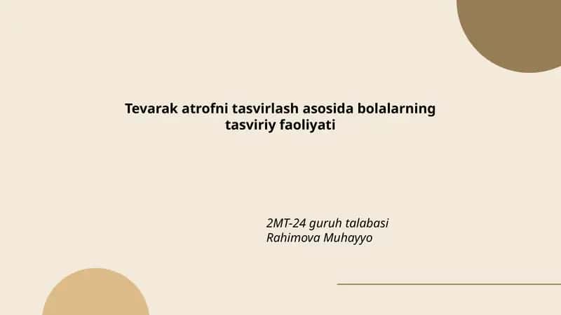 Bolalarning tasviriy faoliyati 1