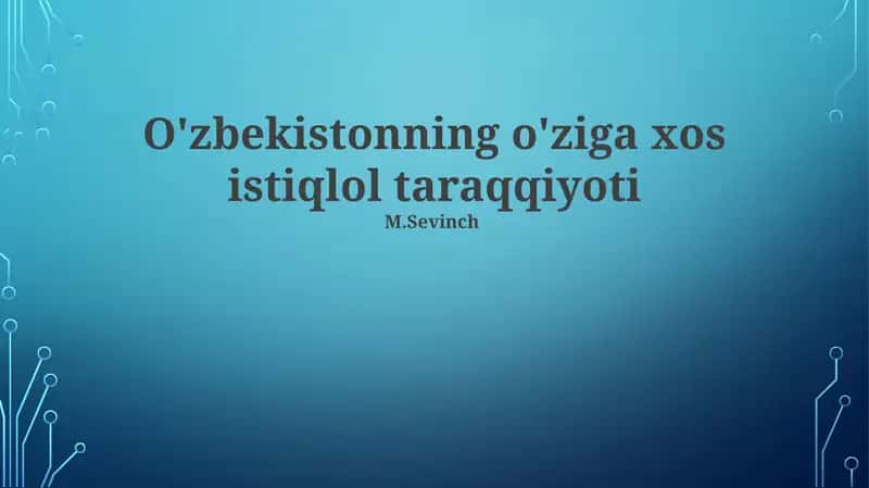 Bino Asoslari: Iqtisodiy Islohotlar va Muammolar 1