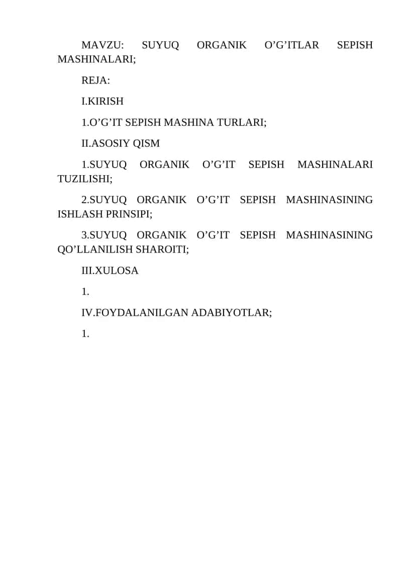 SUYUQ ORGANIK O’G’ITLAR SEPISH MASHINALARI 1