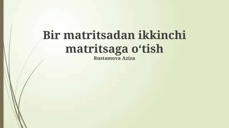 Matritsalar fazosi 1