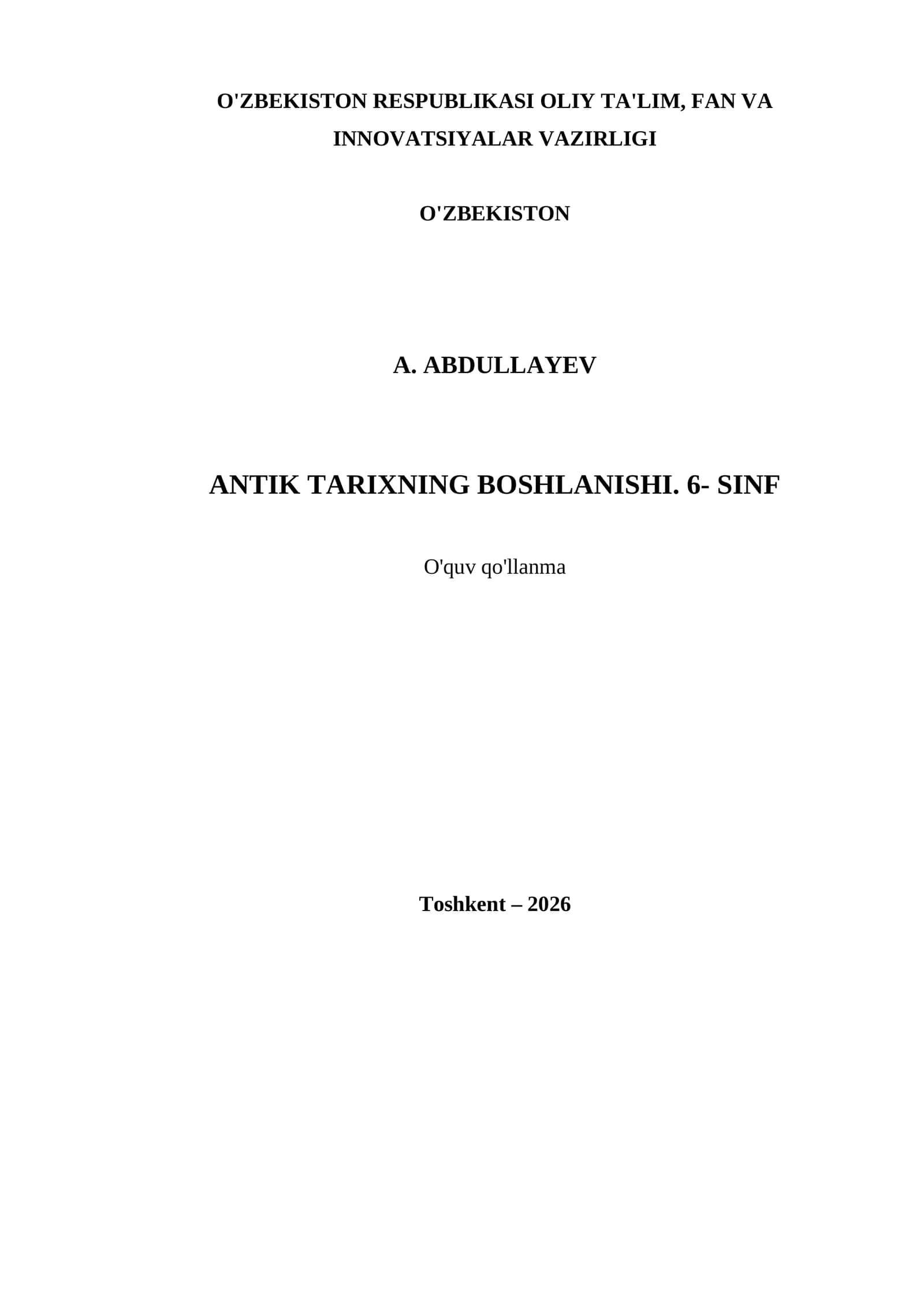 ANTIK TARIXNING BOSHLANISHI. 6- SINF 1