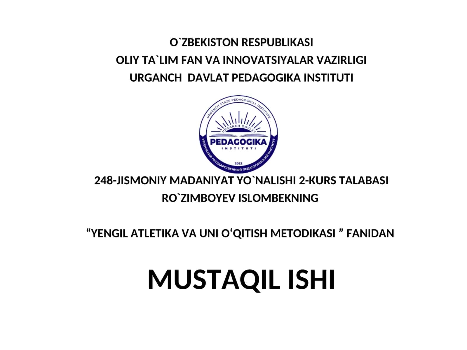 Qisqa masofaga yugurish texnikasi 1