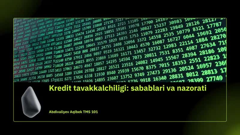 Kredit tavakkalchiligi: sabablari va nazorati 1