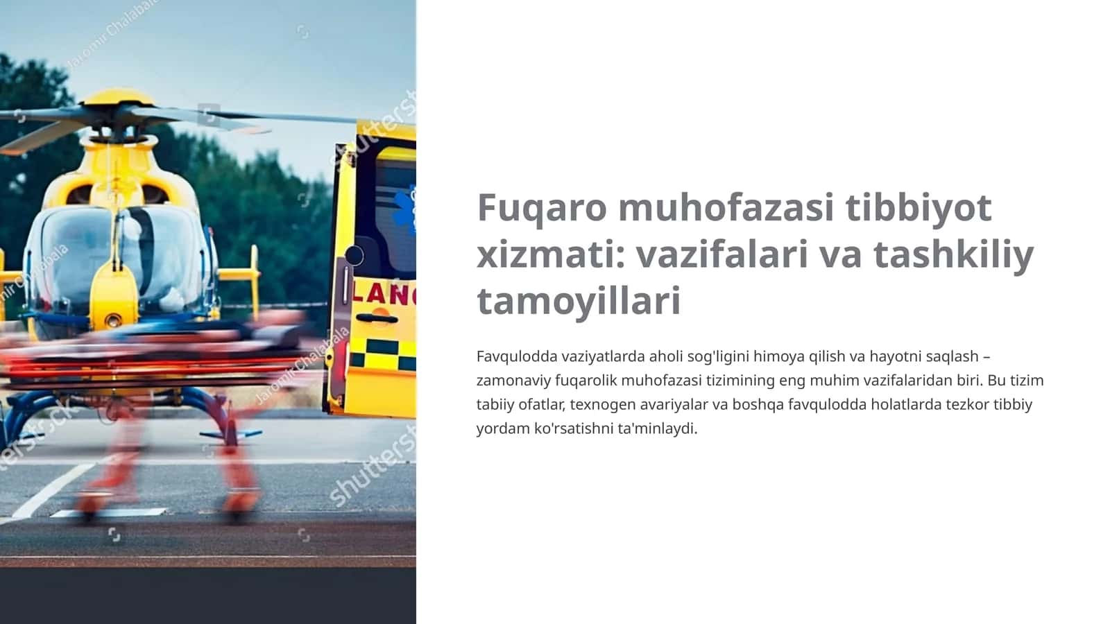 Fuqaro muhofazasi tibbiyot xizmati: vazifalari va tashkiliy tamoyillari 1