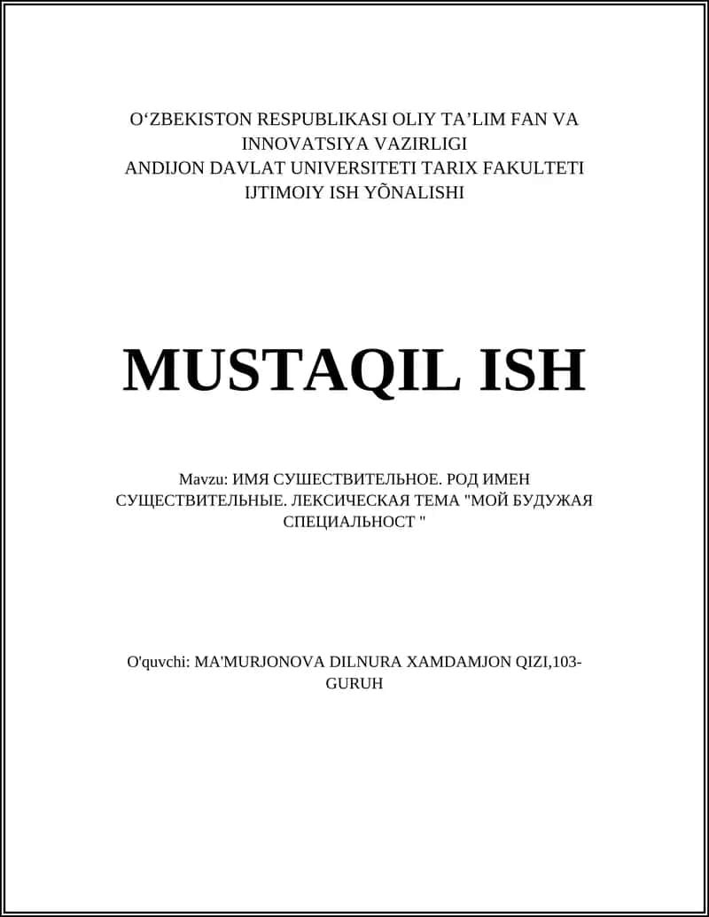 Kasb nomlari (ism) 1