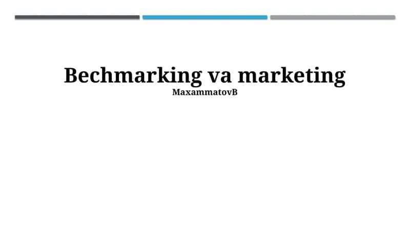 Benchmarking va marketing 1